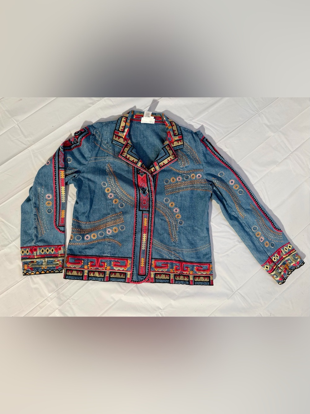 Coldwater Creek Embroidered Blue Denim Jacket - Picture 3 of 6